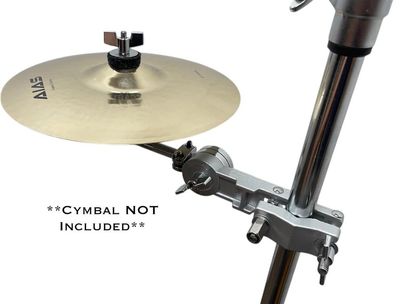 AIAS Splash Cymbal Mount Clamp for Drums – Adjustable Bell Cymbal Holder | Rotating Arm Fits 5/8″–1¼″ Hardware | Drum Percussion Accessory - Image 2